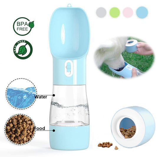 Portable Dog Water Bottle w/ Food Storage