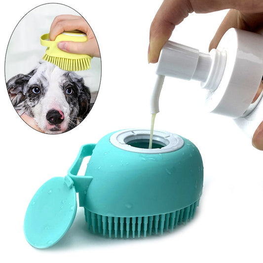 Dog Shampoo Dispensing Bath Brush