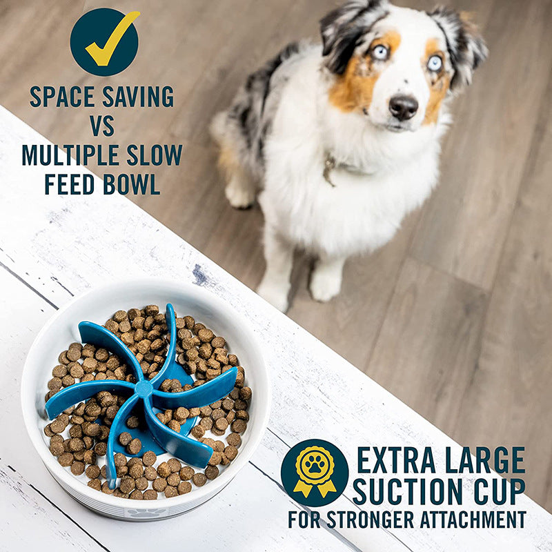 Dog slow feeder outlet insert